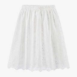 The New Society-Girls White Cotton Broderie Anglaise Skirt | Childrensalon Outlet