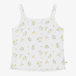 The New Society-Girls White Cotton Jersey Floral T-Shirt | Childrensalon Outlet