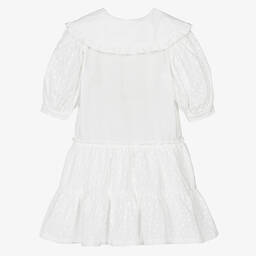 The New Society-Girls White Floral Embroidered Dress | Childrensalon Outlet