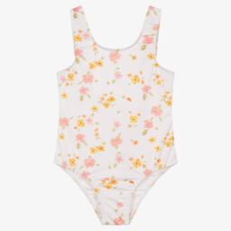 The New Society-Белый купальник в цветочек | Childrensalon Outlet