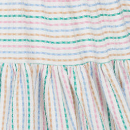 The New Society-فستان قطن مقلم لون أبيض وأزرق | Childrensalon Outlet