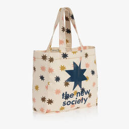 The New Society-Ivory Stars Canvas Bag (36cm) | Childrensalon Outlet
