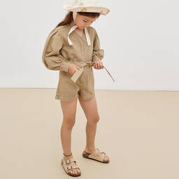 The New Society-Teen Girls Beige Suede Strap Sandals | Childrensalon Outlet