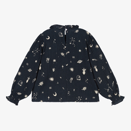 The New Society-Синяя хлопковая блузка для девочек-подростков | Childrensalon Outlet