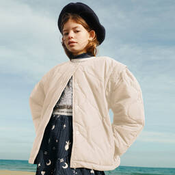 The New Society-Стеганая куртка цвета экрю для девочек-подростков | Childrensalon Outlet