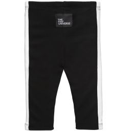 The Tiny Universe-Black Cotton & Ivory Stripe Leggings | Childrensalon Outlet