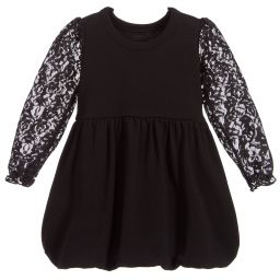 The Tiny Universe-Black Lace Jersey Dress | Childrensalon Outlet
