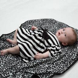 The Tiny Universe-فستان جيرسي لون أسود وأبيض  | Childrensalon Outlet