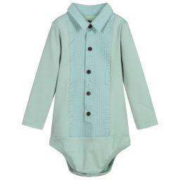 The Tiny Universe-Boys Green Cotton Bodysuit | Childrensalon Outlet