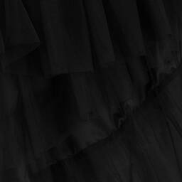 The Tiny Universe-Girls Black Asymmetric Tulle Dress | Childrensalon Outlet