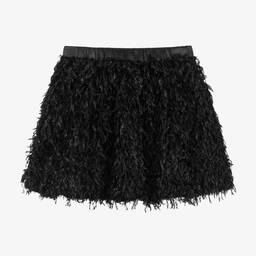 The Tiny Universe-تنورة ريش صناعي لون أسود | Childrensalon Outlet