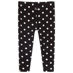 The Tiny Universe-Girls Black Polka Dot Leggings | Childrensalon Outlet