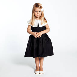 The Tiny Universe-Girls Black Poplin Dress | Childrensalon Outlet