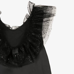 The Tiny Universe-Girls Black Ruffle Collar Dress | Childrensalon Outlet