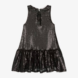 The Tiny Universe-Girls Black Sequin Bow Dress | Childrensalon Outlet