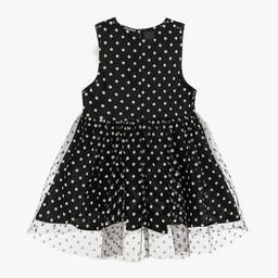 The Tiny Universe-Girls Black Tulle Polka Dot Dress | Childrensalon Outlet