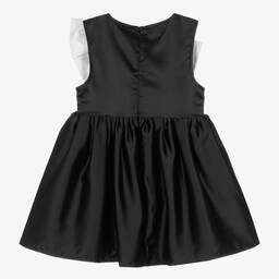 The Tiny Universe-Girls Black & White Satin Bow Dress | Childrensalon Outlet