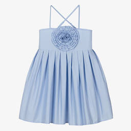 The Tiny Universe-Girls Blue Cotton Sun Dress | Childrensalon Outlet