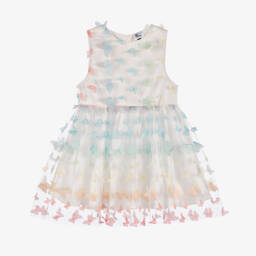 The Tiny Universe-فستان تول أزرق وأبيض للبنات | Childrensalon Outlet