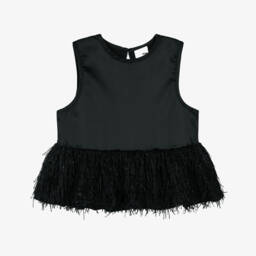 The Tiny Universe-Girls Elegant Black Trimmed Top | Childrensalon Outlet