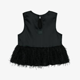 The Tiny Universe-Girls Elegant Black Trimmed Top | Childrensalon Outlet