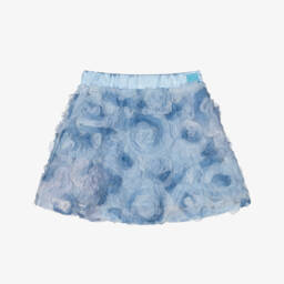 The Tiny Universe-Girls Floral Blue Tulle Skirt | Childrensalon Outlet