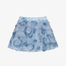 The Tiny Universe-Girls Floral Blue Tulle Skirt | Childrensalon Outlet