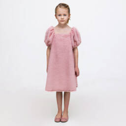 The Tiny Universe-فستان فرو صناعي لون زهري | Childrensalon Outlet