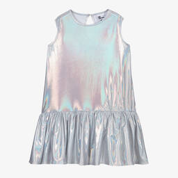 The Tiny Universe-Girls Iridescent Silver Sleeveless Dress | Childrensalon Outlet