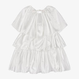 The Tiny Universe-Girls Ivory Satin Cascade Dress | Childrensalon Outlet