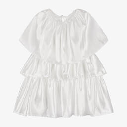 The Tiny Universe-Girls Ivory Satin Cascade Dress | Childrensalon Outlet