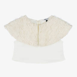 The Tiny Universe-توب تول وساتان لون عاجي للبنات | Childrensalon Outlet