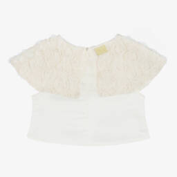 The Tiny Universe-توب تول وساتان لون عاجي للبنات | Childrensalon Outlet