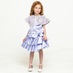 The Tiny Universe-Girls Lilac Purple Satin Ruffle Skirt | Childrensalon Outlet