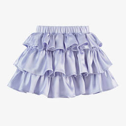 The Tiny Universe-Girls Lilac Purple Satin Ruffle Skirt | Childrensalon Outlet