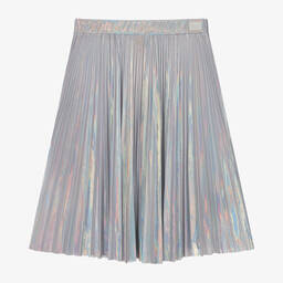 The Tiny Universe-Girls Metallic Silver Pleated Skirt  | Childrensalon Outlet