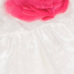 The Tiny Universe-Girls Organza Dress with Pink Bloom | Childrensalon Outlet