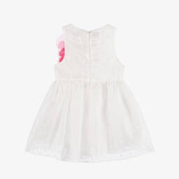 The Tiny Universe-Girls Organza Dress with Pink Bloom | Childrensalon Outlet