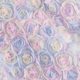 The Tiny Universe-تنورة تول لون زهري وأزرق باستيل مزينة بورود | Childrensalon Outlet