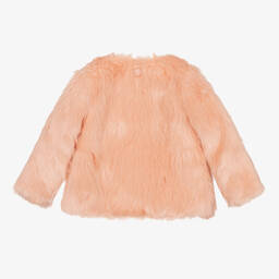 The Tiny Universe-جاكيت فرو صناعي لون زهري للبنات | Childrensalon Outlet