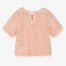 The Tiny Universe-Розовая пушистая футболка для девочек | Childrensalon Outlet