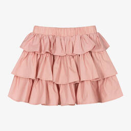 The Tiny Universe-Girls Pink Layered Cotton Skirt | Childrensalon Outlet