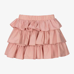 The Tiny Universe-Girls Pink Layered Cotton Skirt | Childrensalon Outlet