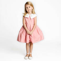 The Tiny Universe-Girls Pink Poplin Dress | Childrensalon Outlet