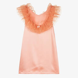 The Tiny Universe-Girls Pink Ruffle Collar Dress | Childrensalon Outlet