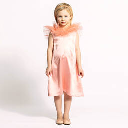 The Tiny Universe-Girls Pink Ruffle Collar Dress | Childrensalon Outlet