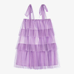 The Tiny Universe-Girls Purple Tiered Tulle Dress | Childrensalon Outlet