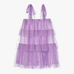 The Tiny Universe-Girls Purple Tiered Tulle Dress | Childrensalon Outlet