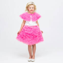 The Tiny Universe-بلوزة ساتان للبنات مع كشكش تول | Childrensalon Outlet