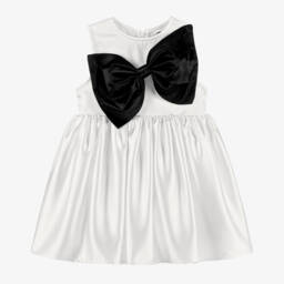 The Tiny Universe-Girls Satin Dress with Bow | Childrensalon Outlet